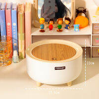 W&amp;G Kawaii Desktop Trash Can Cute Ins Large-capacity Storage Bucket with Lid Desktop Debris Storage Box