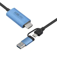 G5EATJ USB ไปยัง HDMI ตัวแปลง USB เป็น HDMI 5กิกะบิต สายแปลง Type-C เป็น HDMI สายเคเบิลหน้าจอเดียวกัน แบบพกพาได้ V05E สายเคเบิลอะแดปเตอร์ Type-C เป็น HDMI โทรศัพท์มือถือสำหรับมือถือ