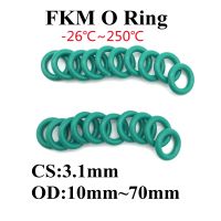 50pcs Superior FKM Fluorine Rubber CS 3.1mm OD 10mm 70mm O Ring Sealing Gasket Insulation Oil High Temperature Resistance Green