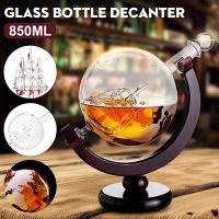 Whiskey Globe Decanter (28 Ounce) Etched World Globe Decanter Set For Liquor, Bourbon, Vodka In Premium Gift-Box - Home Bar Acce