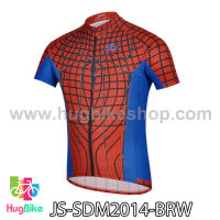 เสื้อจักรยานแขนสั้น ฺSpiderman 2014 สีน้ำเงินแดง