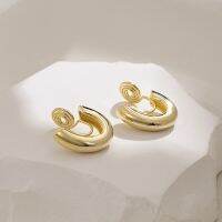 [COD] Cold wind high-end sense C-shaped mosquito coil niche painless ear clips cool earrings female 2021 new