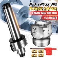 MT3-FMB22 M12 Combi Shell CNC Milling Arbor Morse Taper Collet Chuck เครื่องมือ ผู้ถือพร้อมเครื่องตัดมิลลิ่ง 50 มม. 4pcs APMT1604 เม็ดมีด