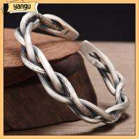 YANGU ขายร้อน เครื่องประดับ แฟชั่น Retro Twisted Bracelet ข้อมือ เงิน กำไลข้อมือ