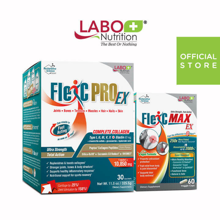 LABO Nutrition FlexC MAX EX + FlexC PRO EX Better than Glucosamine