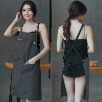 Coffee shop apron Japanese-style baking oil-proof overalls womens fashion household cleaning apron