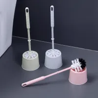 Toilet Bowl Brush and Holder Set Compact Tool Deep Cleaning for Bathroom Thick and Soft Bristles Long Handle Labor-Saving