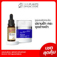 ส่งไว ? SKINPLANTS เซตสุดคุ้ม Vc Gold Overnight เซรั่มลดฝ้า กระ จุดด่างดำ ผิวกระจก ผิวฉ่ำน้ำ สลิปปิ้งมาสก์บำรุงผิว