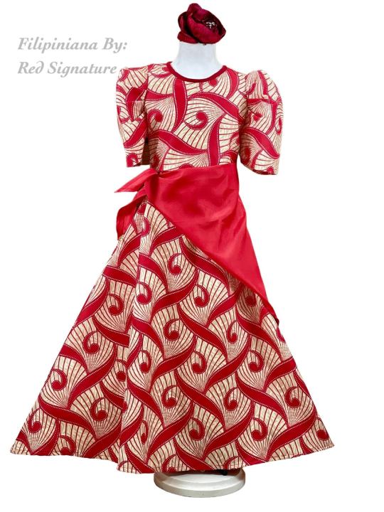 Filipiniana Costume For Kids, Modern Filipiniana Costume With Bandana, Buwan  Ng Wika, Red Signature | Lazada Ph