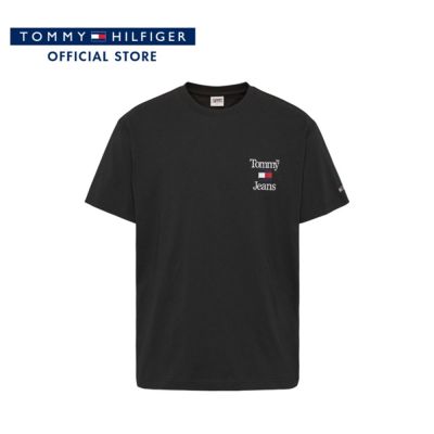 Tommy Hilfiger เสื้อยืดแขนสั้นผู้ชาย รุ่น DM0DM15673 BDS - สีดำ