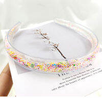 Transparent Quicksand Headbands for Children Kids Girls Fashion Glitter Sequin Teeth Hairbands Bezel Hair Hoops Hair Accessories