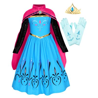 Christmas Costume Girl Princess Anna dress Up Girl Princess Skirt with Accessories