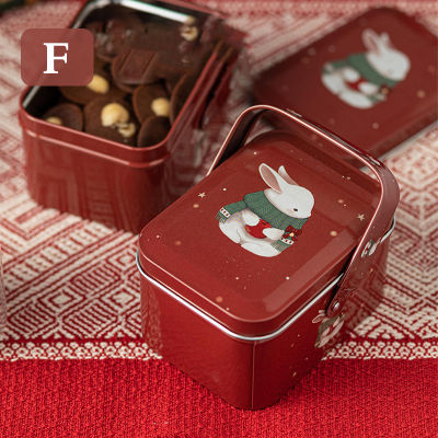 baoda 1pcs VINTAGE กระเป๋าเดินทางขนาดเล็กเก็บดีบุกกล่องขนมโลหะกล่องของขวัญ Cookie Gift BOX กระเป๋าเดินทางขนาดเล็ก