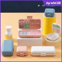 DYRWBK168 5/8กริด กล่องใส่ยา ปิดผนึกสองชั้น PP + ซิลิโคน กล่องบรรจุยา แบบพกพาได้ กันความชื้น กล่องเก็บเครื่องประดับ บ้านในบ้าน