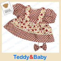 Teddy house : ชุดตุ๊กตา ชุดกระโปรงผ้ากันเปลื้อน ขนาด 08 นิ้ว