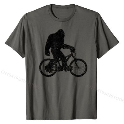 Mountain Bike Bigfoot MTB Biking Cycling Funny Biker Gift T-Shirt Casual Customized T Shirt Family Cotton Men Tshirts