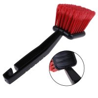 1pc Car Wheel Brush Tire Cleaner with Red Bristle Black Handle Washing Tools for Auto Detailing Motorcycle Cleaning