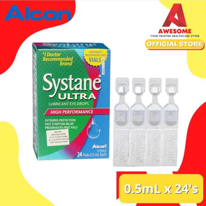 ALCON Systane Ultra Lubricant Eye Drops Preservative Free (0.5 mL X 24