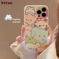 WFCase สำหรับ iPhone 14 Pro Max Plus 13 Pro Max 12 Pro Max 11 Pro Max 8 7 Plus เคสป้องกันเคสโทรศัพท์เจลลี่ลายการ์ตูนสัตว์ขนาดเล็ก