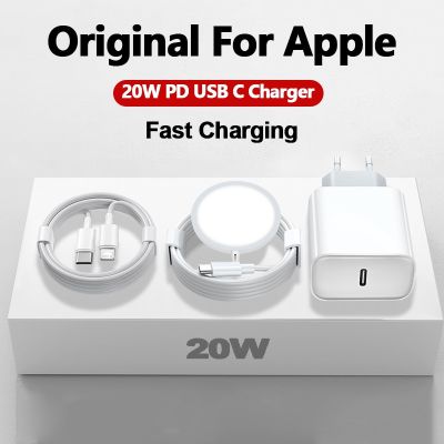 Original Fast Chargers For Apple iPhone 14 12 11 13 Pro Max Magnetic Wireless Charging XS XR X 8 Plus USB C Phone Charger Cable