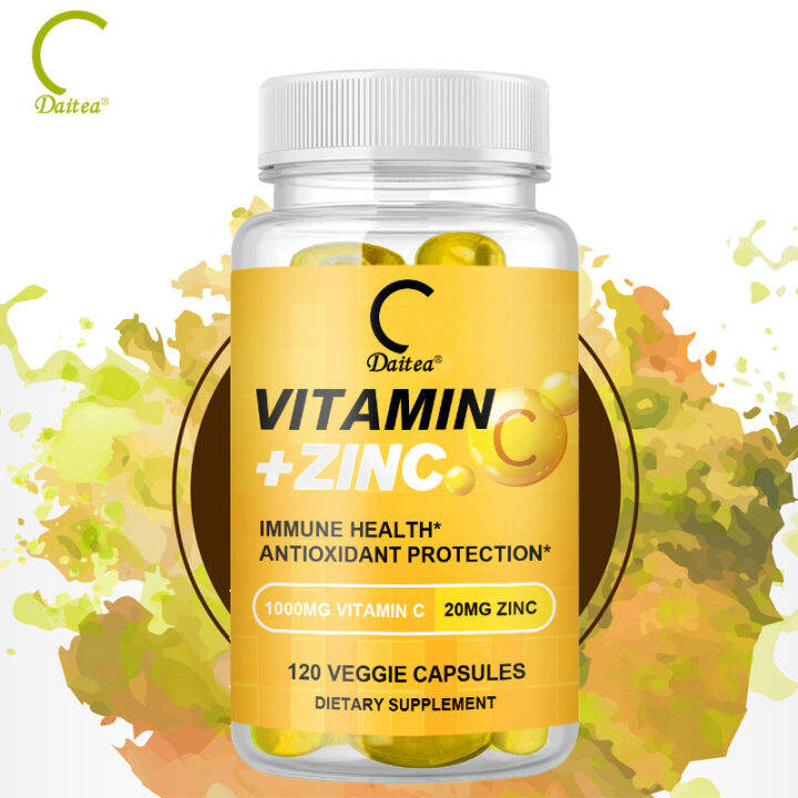 Vitamin C with Zinc Capsules Vitamin C 1000mg and Zinc 20mg Immunity