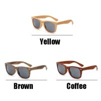 Fashion Square Wood Sun Glasses,Black Walnut Wooden Sunglasses, Polarized Vintage UV Protection Eyewear, Sun Glasses Faux wood glasses