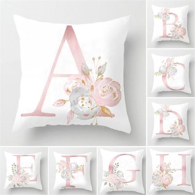 hot！【DT】☂  Pink Printed Cushion Cover Ins Soft Throw Sofa Wedding