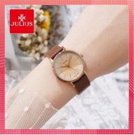 Đồng hồ nữ chống thấm nước dây da cao cấp Julius chống nước Ja-814 nâu thumbnail
