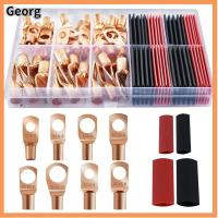 GEORG 80Pcs 3ประเภท/8ขนาด ปลั๊กลวดทองแดง AWG 12/10 8 6 ขั้วต่อแบตเตอรี่ ทนทานสำหรับงานหนัก พร้อมชุดหดด้วยความร้อน กล่องกระจายสินค้า