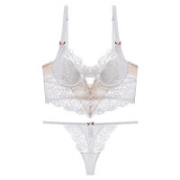 Spot parcel post Eyelash Lace Underwear Womens Big Chest Small Push up Coverage Thin French Style Sexy Beauty Back Suit