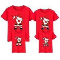 เสื้อยืด Santa Claus Happy Family Matching เสื้อผ้า สไตล์ครอบครัว เสื้อยืด แม่ ลูกสาว พ่อ สาว เด็กชาย เสื้อผ้า