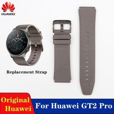 สายหนังแท้ฟลูออโรอิลาสโทเมอร์22มม. สำหรับ Huawei GT2โปรสายนาฬิกาข้อมือสายรัดข้อมือหนัง