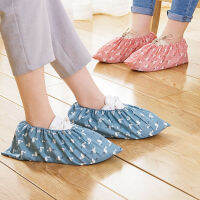 Washed Cloth Shoes Cover Thick Wear-resistant Foot Cover Home Indoor Dust Foot Cover Overshoes Flamingo Printed Shoe Accessories Rain Boots