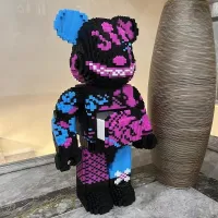 Bearbrick บล็อกก่อสร้าง400% หมีรุนแรง50ซม. บล็อกตัวต่อนาโน jinx หมีโมเดลอิฐเพชรขนาดเล็กชุดตุ๊กตาของขวัญสำหรับเด็ก