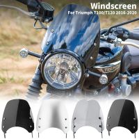 Ultrasupplier รถจักรยานยนต์ Flyscreen กระจกกระจกลม D Eflector สำหรับ2016 2017 2018 2019 2020ไทรอัมพ์ Bonneville T100อุปกรณ์ T120