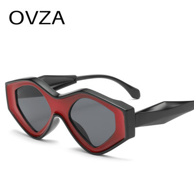 OVZA แว่นตาวินเทจสไตล์ย้อนยุคสำหรับผู้หญิงแว่นกันแดดสตรีมพังค์สำหรับผู้ชายกรอบใหญ่ S1185สไตล์พังก์ป้องกันรังสียูวี