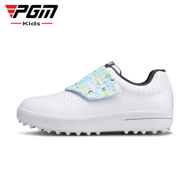 pgm-รองเท้ากอล์ฟรองเท้ากอล์ฟของเด็กกันน้ำรองเท้ากีฬาเด็กรองเท้าป้องกันการลื่นทนทาน-xz250