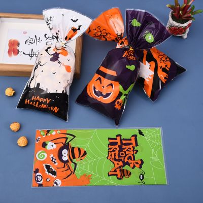 50pc 13×27.5cm Halloween Ghost Candy Snack Bag Halloween Decoration 2023 Plastic Biscuit Cookies Gift Bag Party Supplies for Kid Gift Wrapping  Bags