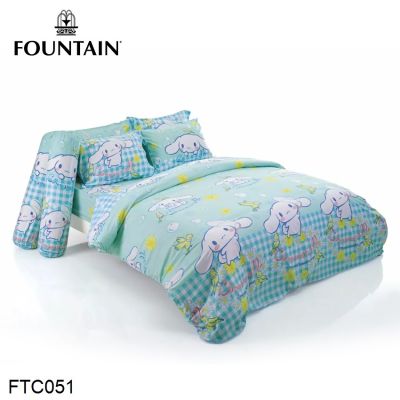 (ครบเซ็ต) Fountain ผ้าปูที่นอน+ผ้านวม ชินนามอนโรล Cinnamoroll FTC051 (เลือกขนาดเตียง 3.5ฟุต/5ฟุต/6ฟุต) #ฟาวเท่น เครื่องนอน ชุดผ้าปู ผ้าปูเตียง ผ้าห่ม