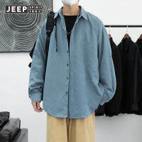 JEEP SPIRIT เสื้อเชิ้ตผู้ชายแขนยาวแบรนด์แฟชั่นแบบใหม่ในฤดูใบไม้ร่วง,เสื้อญี่ปุ่นลำลองหลวมสีทึบเสื้อแจ็กเก็ตบางเข้ากับทุกชุด