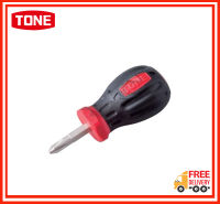 Tone Power Stubby Driver PGSD-P2 ไขควงด้ามยางแกนทะลุหัวตอก-ด้ามสั้น (ปากแฉก) No.2