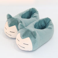 20cm Small Kids Size Anime Cartoon Pokemon Snorlax Plush Slippers Toy Dolls Home House Winter Slippers Children Girls Gifts