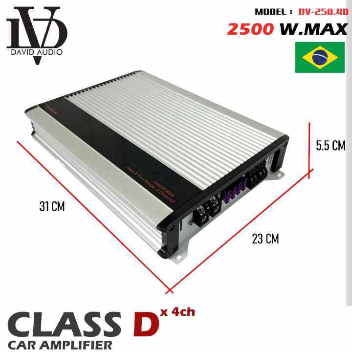 คลาสดี-4-ชาแนล-แอมป์รถยนต์-amp-brazil-class-d-4ch-กำลังขับสูงสุด-2500-วัตต์-รุ่น-dv-250-4d-พาวเวอร์แอมป์