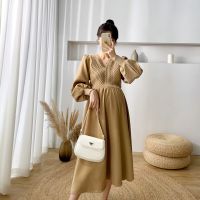 241# Autumn Winter Thick Sweaters Patchwork Corduroy Maternity Dress Fashion Ins A Line Clothes for Pregnant Women Pregnancy