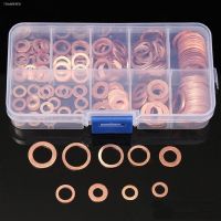 ✴✗ 100Pcs Copper Washer Gasket Nut And Bolt Set Flat Ring Seal Assortment Kit With Box M4/M5/M6/M8/M10/M12/M14 For Sump Plugs