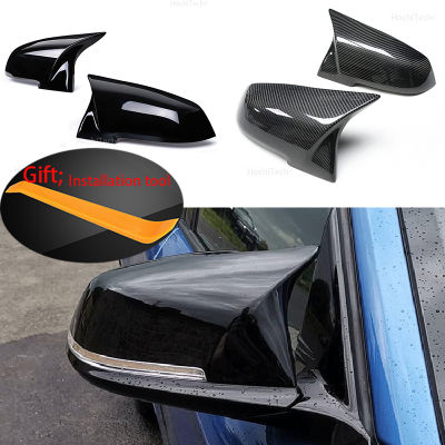 2ชิ้นกระจกมองหลังหมวกคาร์บอนสีดำสำหรับ BMW Series 1 2 3 4 X M 220i 328i 420i F20 F21 F22 F23 F30 F32 F33 F36 X1