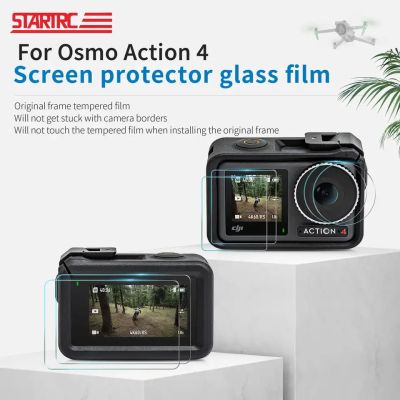 STARTRC Action 3 / Action 4 Protective Tempered Glass Screen Protector Camera Lens Cover for DJI Osmo Action 4 / 3 Front Rear Touchscreen Accessories