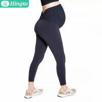 Hingto Pregnancy Active Wear Soft 4-Way Stretchable Maternity Leggings Clothes