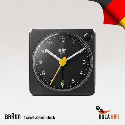 Braun Classic Mixed Black Analogue Alarm Clock Home Gift Bundle -Travel alarm clock