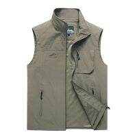 HOT11★ฤดูร้อนชายCal Men Vest PLUSขนาด 7XL WaistcoatชายOuterwear Quickแห้งBreathableตาข่ายสายVestเสื้อแขนกุด